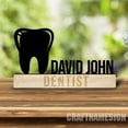 thumbnail image 3 of Craftnamesign Custom Dentist Wooden Desk Name Plate, Dentist Metal Nameplate for desk, New Job Gift, 3 of 5