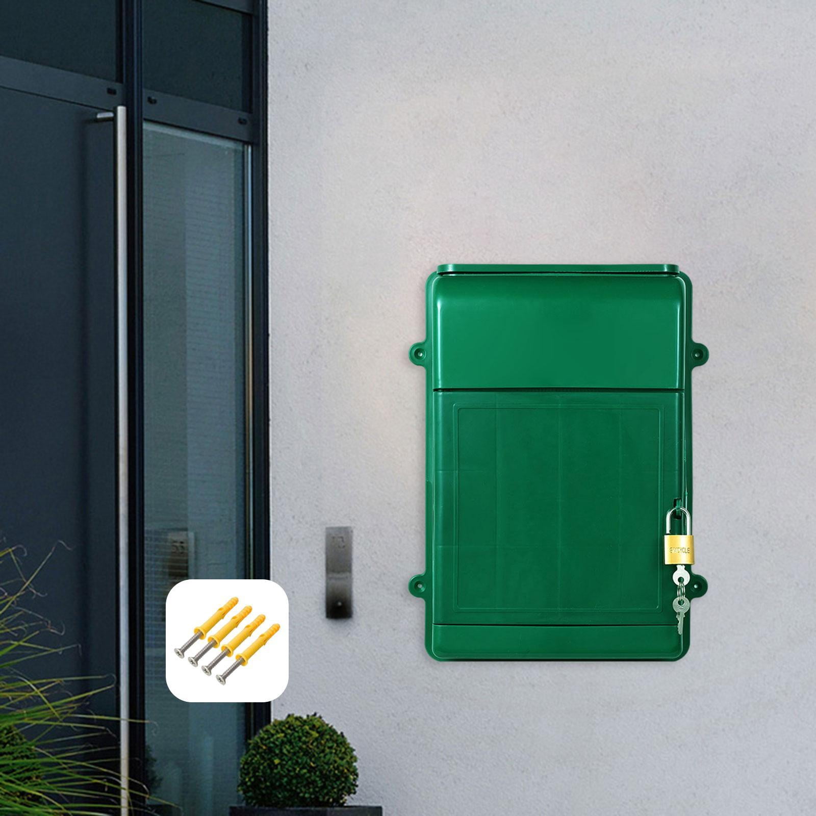 Baoblaze Wall Mounted Mailbox with Lock Ballot Box Multifunctional Suggestion Case Organizer 34.5x26x10cm Letter Box for Hotel Business Green