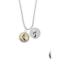 thumbnail image 2 of Delight Jewelry Silvertone Domed Music - Harp Silvertone Script Initial Disc - T - Charm Necklace, 20"+3", 2 of 4