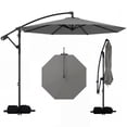 thumbnail image 1 of Costway Parasol Suspendu Déporté de 10 Pi avec Base pour Patio, Rotation à 360°, Gris, 1 of 10