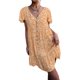 thumbnail image 2 of TRKIYQC Vestido de verano para mujer manga corta con volantes floral cuello en V botón falda de playa suelta para mujer TRKIYQC moderno, 2 of 6