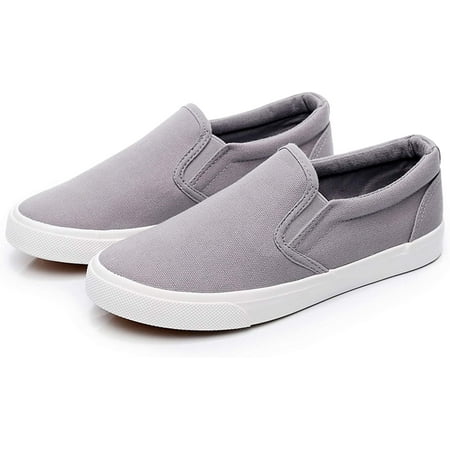 

QWZNDZGR Women Canvas Slip-On Sneakers Soft Walking Shoes Rubber Sole Flat Loafers