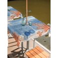 thumbnail image 2 of Outdoor Tablecloth with Umbrella Hole for Patio/Picnic/Party/Camping, Orange Navy Blue Coral Waterproof Table Cloth Square Cover Washable, Summer Beach Coastal Ocean Ombre (60"x 60"), 2 of 8