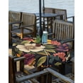 thumbnail image 2 of Hokiten Outdoor Tablecloths with Umbrella Hole & Zipper, Orange Flower Round Tablecloths 60 Inch, Sunflower Watercolor Plant Floral Leaf Waterproof Table Cloth, Patio/Pool/Picnic Table Covers, 2 of 7