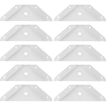 LEORX 12Pcs White Angle Brackets for Wood Cabinet Corner Braces Thickened Steel Material