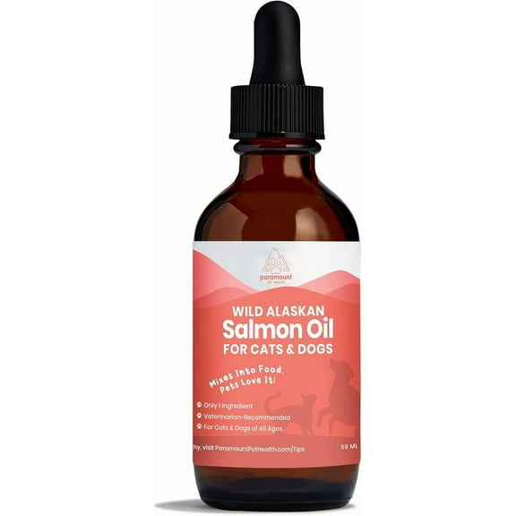 Paramount Pet Health Wild Alaskan Salmon Oil Dog and Cat Supplement, 2 oz Bottle