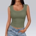 thumbnail image 4 of Tank Tops for Women Plain Ribbed Neck Slim Sleeveless Camisoles S 2XL, 4 of 6