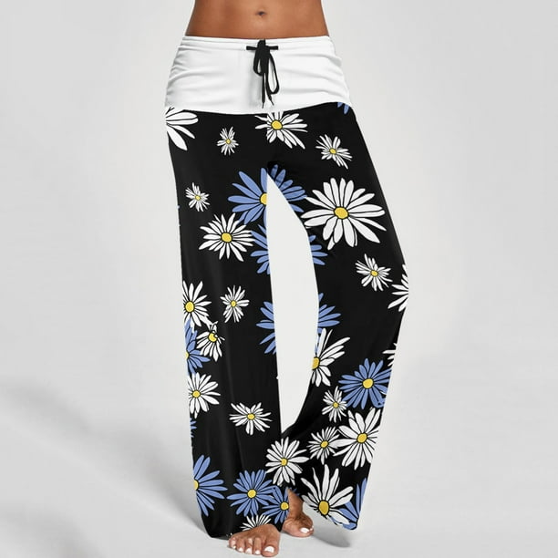 WILLBEST Pantalones Casuales para Mujer, Cintura Alta, Bolsillos, Cintura Elástica, Estampados, Sueltos, para Yoga, para Uso Diario y Comodidad. Extra Grande