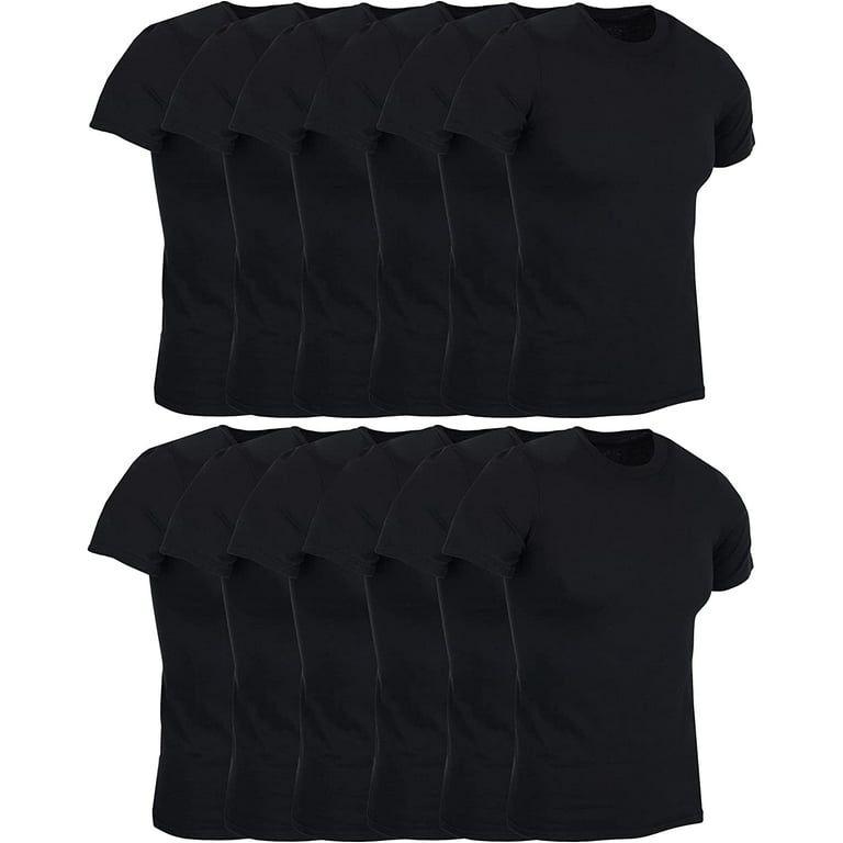 SOCKSN'BULK 12 Pack of Womens T-Shirts in Bulk, Cotton Crew Neck Scoop  Short Sleeve Tees Black Colors Bulk