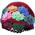 thumbnail image 5 of YooGuoGuo Womens Fashion Cutout Floral Knitted Beanies Caps Handmade Slouchy Crochet Cloche Hats Floppy Stretchy Skull Caps, 5 of 7
