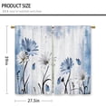 thumbnail image 2 of Rustic Blue Daisy Floral Kitchen Curtains Farmhouse Flower Small Short Cafe Window Curtains Butterfly Country Rod Pocket Bathroom Window Drapes Treatment Tier Curtains 2 Panels (27.5x39 Inch), 2 of 6
