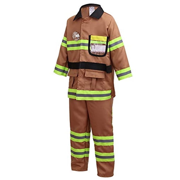 YOLSUN Disfraz de Bombero Bronceado para Niños, Niños y Niñas Vestido de Bombero (7 piezas yolsun yolsun