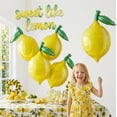 thumbnail image 2 of Lemon foil Balloons Summer lemonade with leaves Balloons for Fruit theme birthday she found her main squeeze Bridal Shower Sweet Baby shower Lemonade Centerpiece amalfi coast wedding decorations, 2 of 7