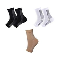 AUQ 3Pcs Compression Socks,Ankle Support for Injury Prevention Mens Compression Socks,Open-Toe Design for Ventilation Knee High Socks,Black