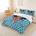 thumbnail image 3 of Castle Fairy Sweet Black Girl Bedding,Polka Dot Butterfly Duvet Cover Full,Blue,1 Duvet Cover and 2 Pillowcases, 3 of 6