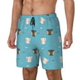 thumbnail image 1 of Kdxio Cat Fish Print Mens Swim Shorts with Mesh Lining, Breathable and Quick-Drying, Adjustable Waist, Privacy Pocket-Small, 1 of 6