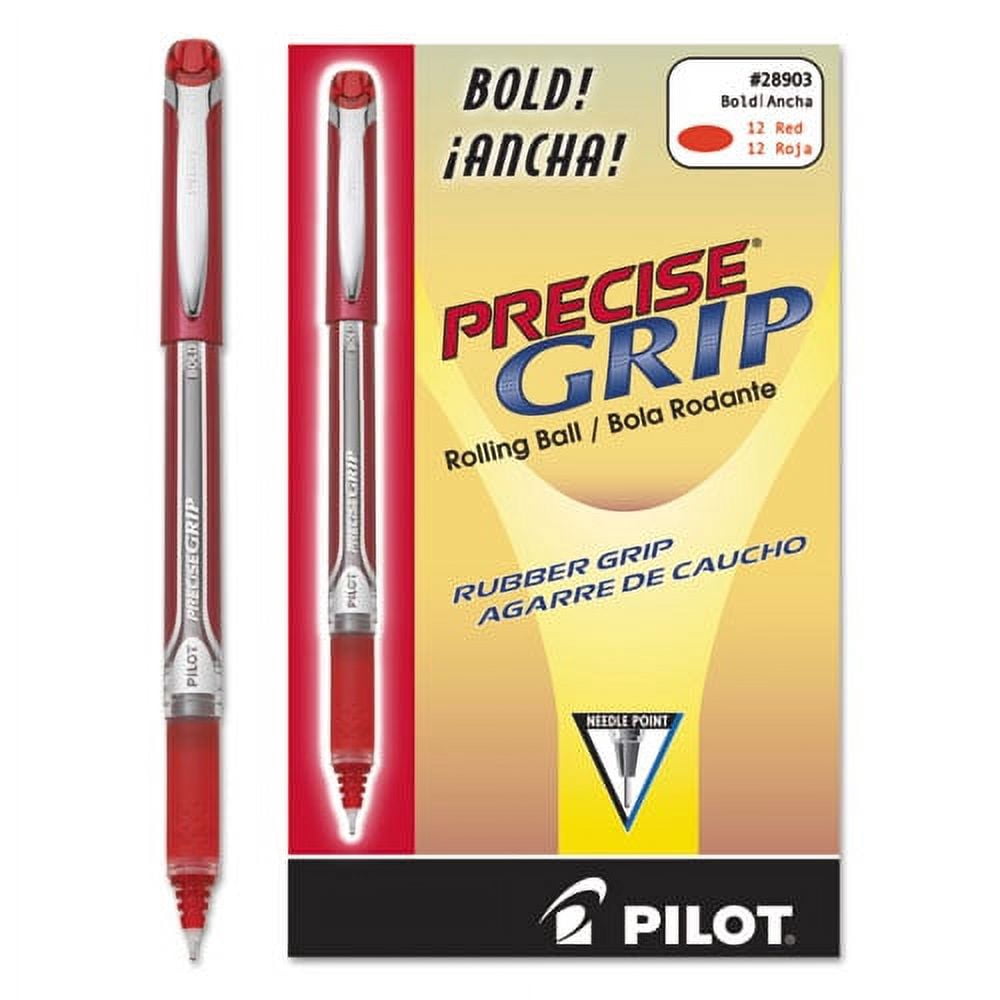 Precise Grip Roller Ball Pen, Stick, Bold 1 Mm, Red Ink, Red Barrel | Bundle of 5 Dozen