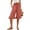 Watermelon Red-A-230430aa, variant on Ruffle Linen Capri Pants for Women Elastic Waist Womens Wide Leg Pants Flowy Loose Pants for Women with Pocket Khaki S