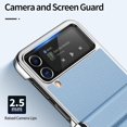 thumbnail image 5 of for Samsung Galaxy Z Flip 4 Case,Slim Thin Lightweight Non-Slip Leather Back Electroplated Frame Shockproof Protective Phone Case with Hinge Protection for Samsung Galaxy Z Flip 4 5G (Sky Blue), 5 of 14