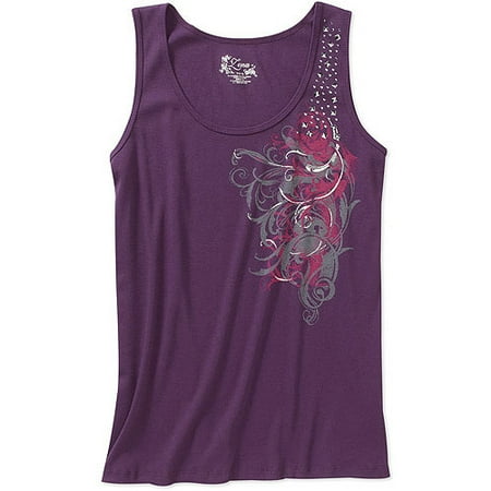 Womens Plus-size Embellished Rib Tank To