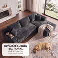 thumbnail image 6 of Gewnee 107.8" Boneless Couch, Cloud Couch Modular Sectional Sofa, L-Shaped Boneless Couches for Living Room, Deep Seat Sleeper Sofa,Required No Assembly,Gray, 6 of 8
