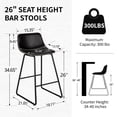 thumbnail image 3 of FIRAVOE Bar Stools with Back Set of 4, Black Leather Counter Height Bar Stools, 26 Inch Modern Barstools Counter Stools Kitchen Bar Stools Bar Chairs Island Stools, 3 of 12