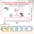 thumbnail image 3 of Cintres pour Bébé, Lot de 60, Cintres pour Vêtements de Bébé Dinos de 11,4‘‘ pour Enfants avec 6 Pcs Séparateurs, Rose, 3 of 5
