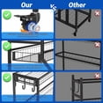 thumbnail image 6 of Weight Rack,Blacksmith 3-Layers Extra Large Heavy Duty Dumbbell Rack,Sports Equipment Organizer with Wheels and Hooks,Black, 6 of 8