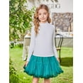 thumbnail image 2 of Oudiya Girls Lettuce Trim Mock Neck Long Sleeve Shirts Slim Fit Base Layer Ribbed Knit Tops Tees, 5-12Y, 2 of 6