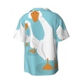 thumbnail image 6 of Lsque Three White Geese print Men's Cuban Collar Short Sleeve Shirt Summer Beachwear Casual Button Down Fashionable Vacation Leisure Shirt-X-Large, 6 of 7