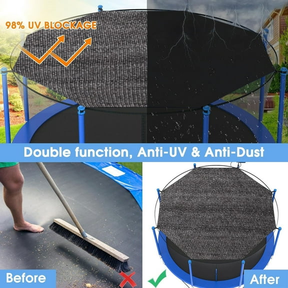 Trampoline Shade Cover under $5! Yannianjz Trampoline Shade Cover, Trampoline Cover for 6ft 10ft 12ft 14ft Straight Pole Round Trampoline Sun Protection, Easy to Install,for Backyard Playground