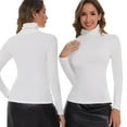 thumbnail image 2 of Joyshaper Women's Thermal Long Sleeve Shirts Turtleneck Long Sleeve T-Shirt Winter Base Layer Underwear Solid Color Slim Fit Top, 2 of 6