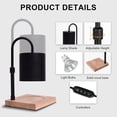 thumbnail image 6 of MQ Candle Warmer Lamp, Electric Candle Warmer Lamp with 2H/4H/8H Timer Dimming Height Adjustable Safety Night Lamp, Home Scented Jar Candles Decor Gifts (2 Bulbs, Black), 6 of 8