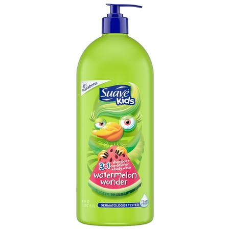 (2 pack) Suave Kids Watermelon 3 in 1 Shampoo Conditioner Body Wash, 40 (Best Children's Shampoo And Conditioner)