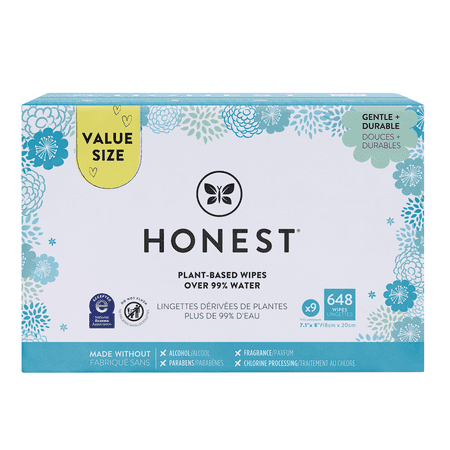 The Honest Company Plant-Based Baby Wipes, Fragrance-Free, (Choose Your Count)