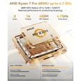 thumbnail image 4 of 15.6" FHD Gaming Laptop, 8 Cores AMD Ryzen 7 Pro 6850U 32GB LPDDR5 RAM 1TB SSD (Beat i7-1360P Up to 4.7GHz) AMD Radeon 680M GPU IPS FHD Computer with 100W Type-C Backlit Keyboard Fingerprint Black, 4 of 7