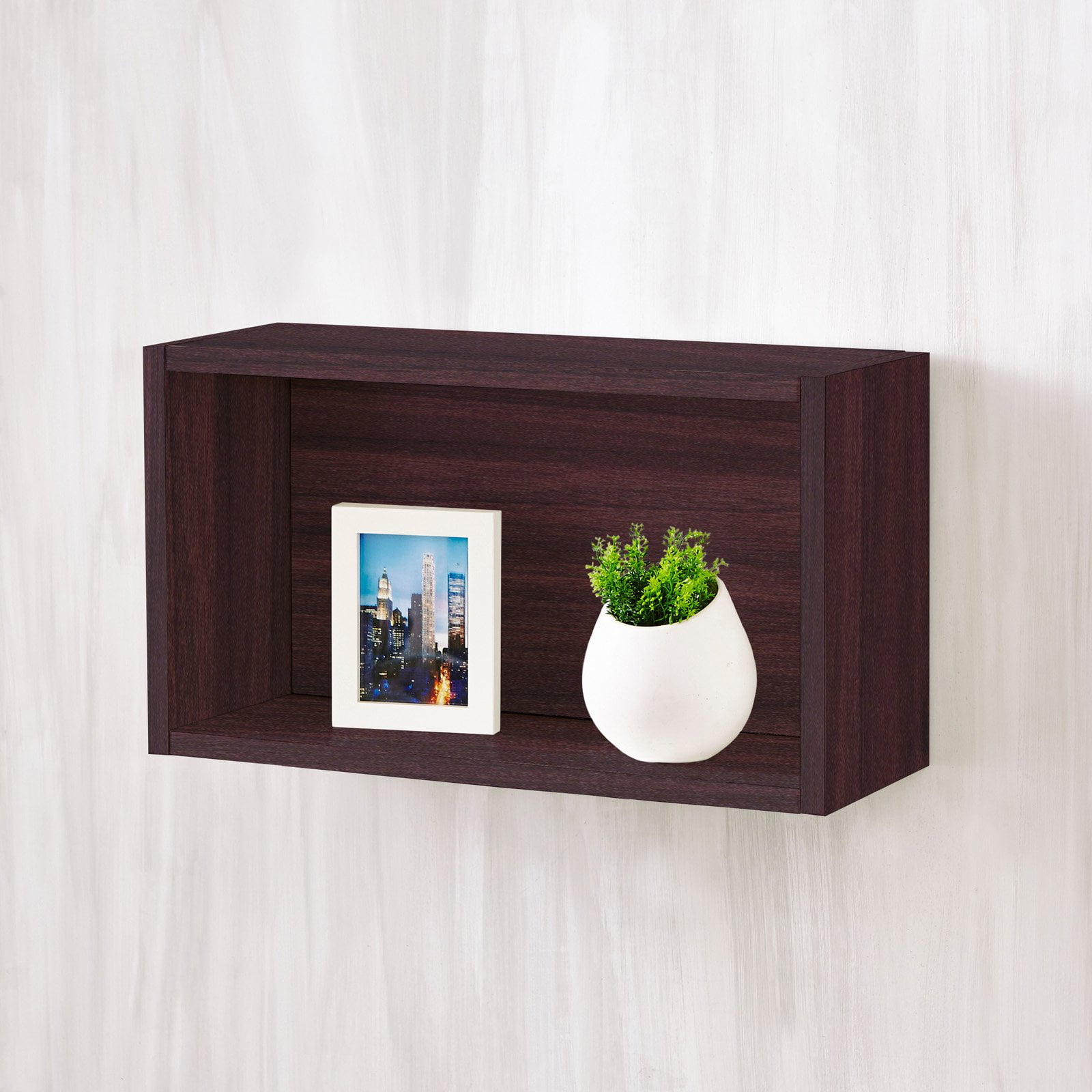 Way Basics EcoWall Rectangle and Decorative Shelf, Multiple Colors