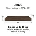 thumbnail image 3 of FurHaven Pet Dog Bed | Deluxe Memory Foam Polycanvas Indoor/Outdoor Mattress Pet Bed for Dogs & Cats, Solid Espresso, Medium, 3 of 7