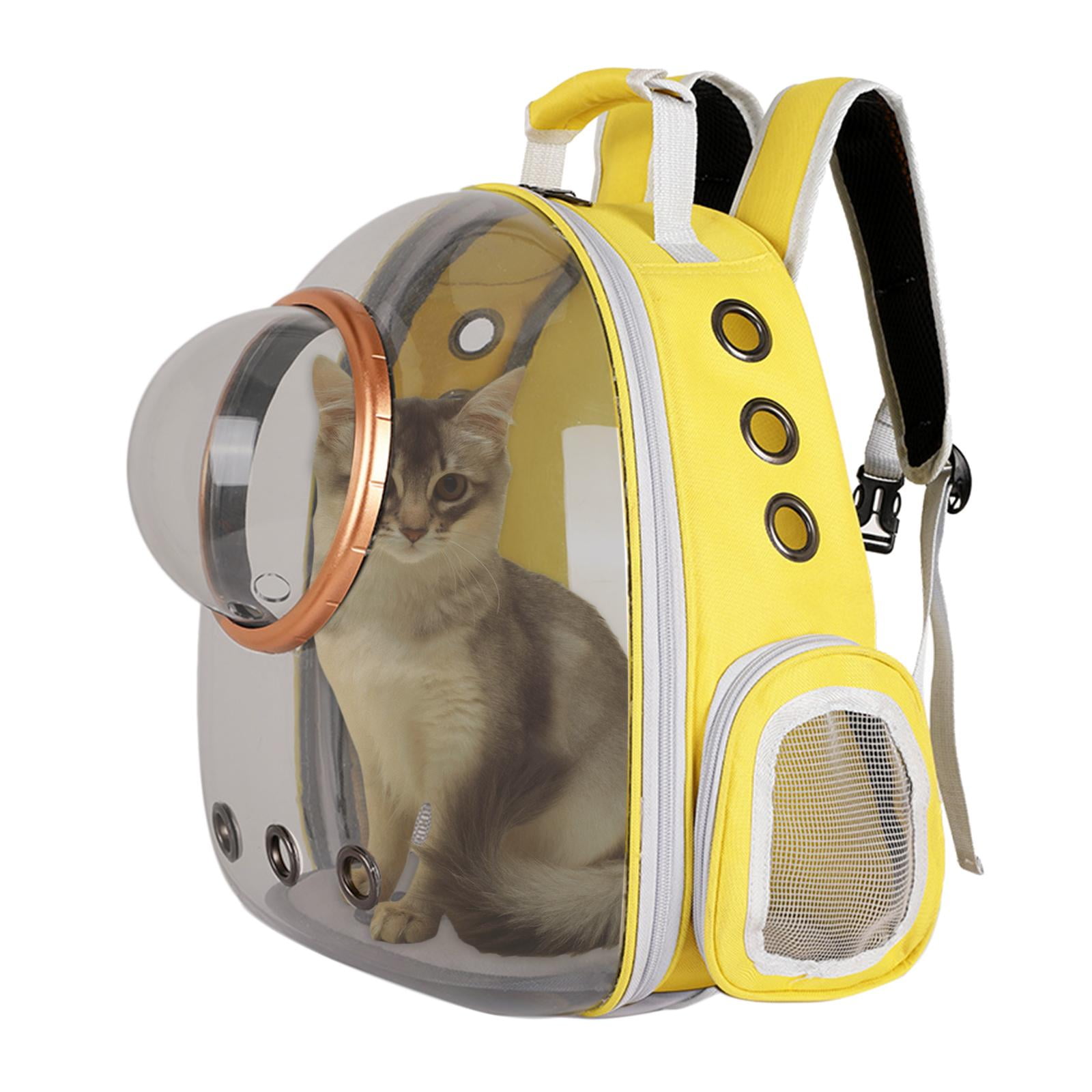 Bvdfgk Cat Dog Carrier Clear Capsule Backpack Travel Sightseeing Knapsack Yellow