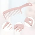 thumbnail image 3 of 1pc Women Comfortable Wide Tooth Comb for Curly Thick Wavy Dry Wet Hair Pink PP, 3 of 6