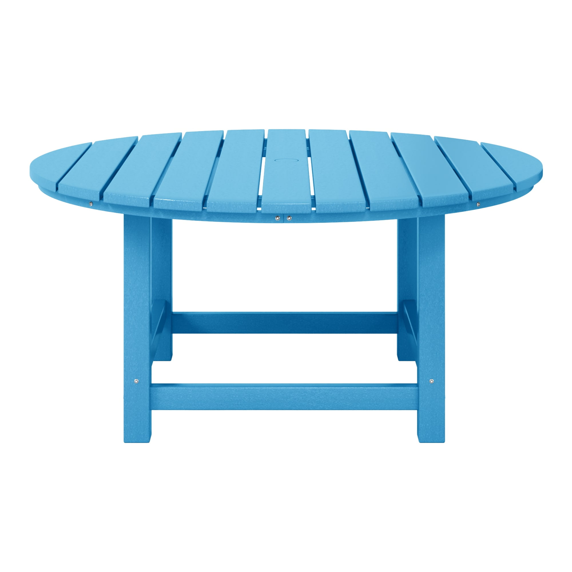 WestinTrends Malibu Low Outdoor HDPE Round Patio Coffee Table, Pacific Blue