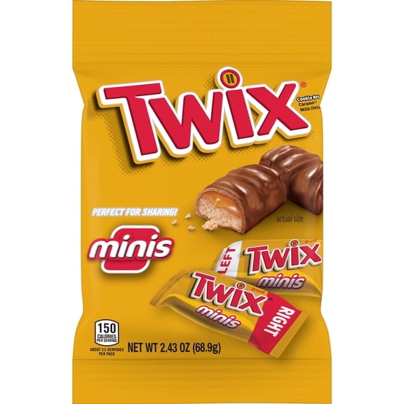 Twix Minis Size Caramel Chocolate Cookie Candy Bar - 2.43 oz