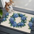 thumbnail image 4 of Blue Hydrangea Area&nbsp;Rug 2x3ft Spring Wreath Flower Non-Slip&nbsp;Washable Square&nbsp;Rugs Soft Felt Indoor Floor Mat for Bedroom Kitchen Living Room Bathroom, 4 of 9