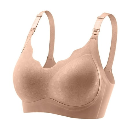 Gunia Women s Nursing Bras For Breastfeeding Comfortable Transparent Shoulder Strap Cordless Backless Spongeless With Convertible Shoulder Straps Breathable Underwear
