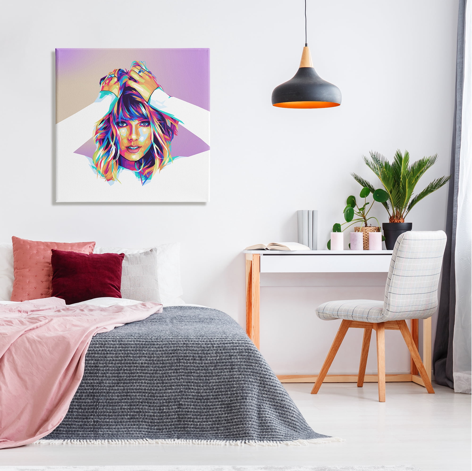 Stupell Industries Modern Taylor Portrait Abstract Painting Gallery Wrapped Canvas Art Print Wall Art, 30 x 30