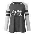 thumbnail image 4 of Moda mujer casual calavera estampado manga larga o-cuello camiseta sudadera tops Fridja  ghj987+1145, 4 of 5