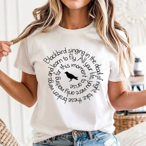 Blackbird Singing Unisex T-shirt, Sizes S-5XL, - Gategoo