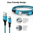 thumbnail image 3 of 3 Pack USB-C Fast Charging Cable Cord 10FT6FT3FT Type C Cable Nylon Braided Fast Charging and Data Cable Cord for Samsung, Blue, 3 of 8