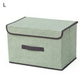thumbnail image 2 of SPRING PARK Larger Storage Cubes Non Woven Fabric Foldable Collapsible Storage Cube Bin Organizer Basket with Lid, Handles, Removable Divider For Home, Office, Nursery, Closet, 2 of 7