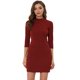 thumbnail image 1 of Vestido de trabajo a cuadros Allegra K con Cuello Simulado y Manga 3/4 Rojo XL, 1 of 5